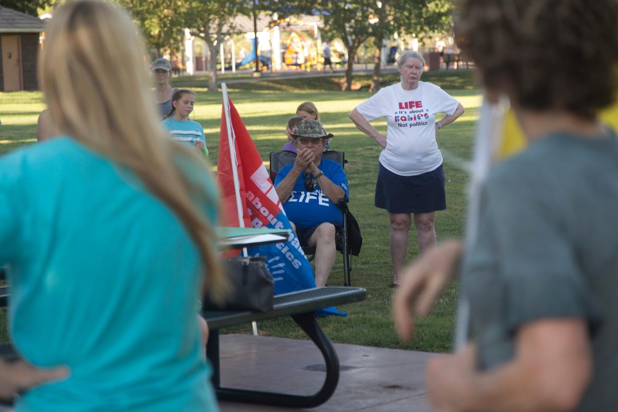 Washington County residents gather to celebrate the Supreme Court decision to overturn Roe v. Wade Friday, June 24, 2022.