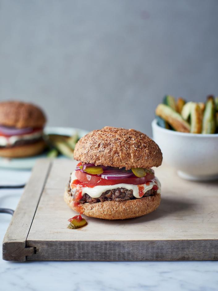 These half-lentil burgers are just as satisfying as pure beef. (Nasimar Rotacker/PA)