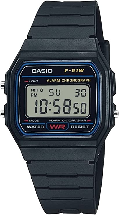 casio f91 watch black