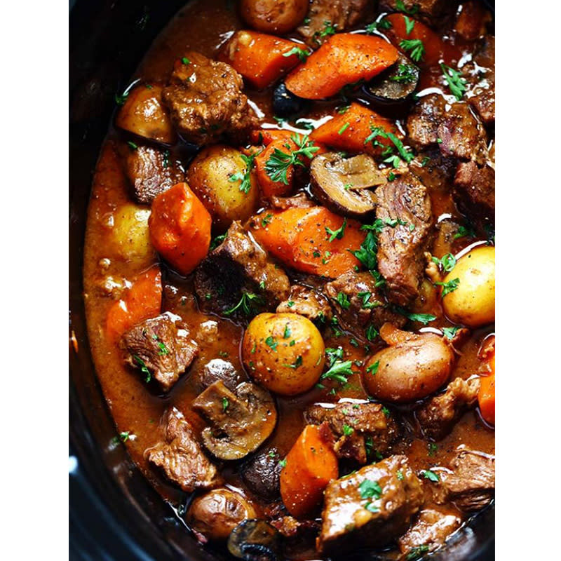 3. Slow Cooker Beef Bourguignon