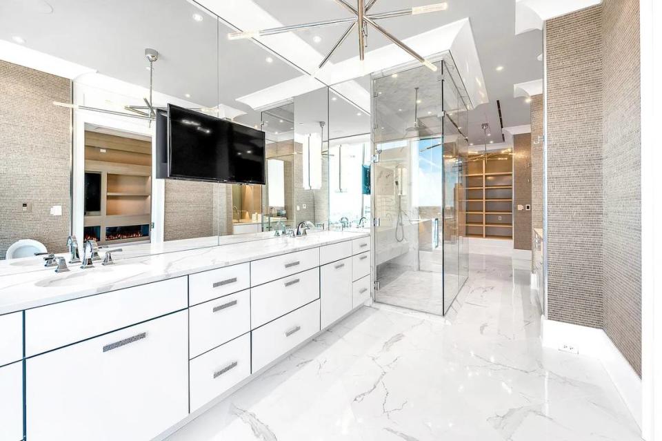 A view of an adjoining bathroom at 103 South Limestone No. 1150. This nearly 6,000 square foot condominium in downtown Lexington’s City Center has marble flooring all throughout and other high-end features. It’s currently for sale for $5 million. Note: Photos used with permission of seller’s representative.