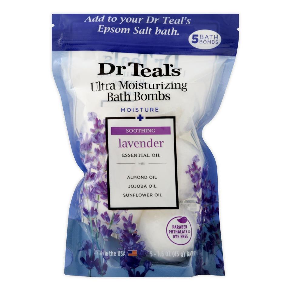 3) Dr. Teal's® 5-Count Ultra Moisturizing Lavender Bath Bombs