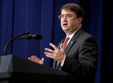 FILE PHOTO: U.S. Secretary of Veterans Affairs Robert Wilkie speaks before U.S. President Donald Trump at an event for "supporting veterans and military families" at the White House in Washington
