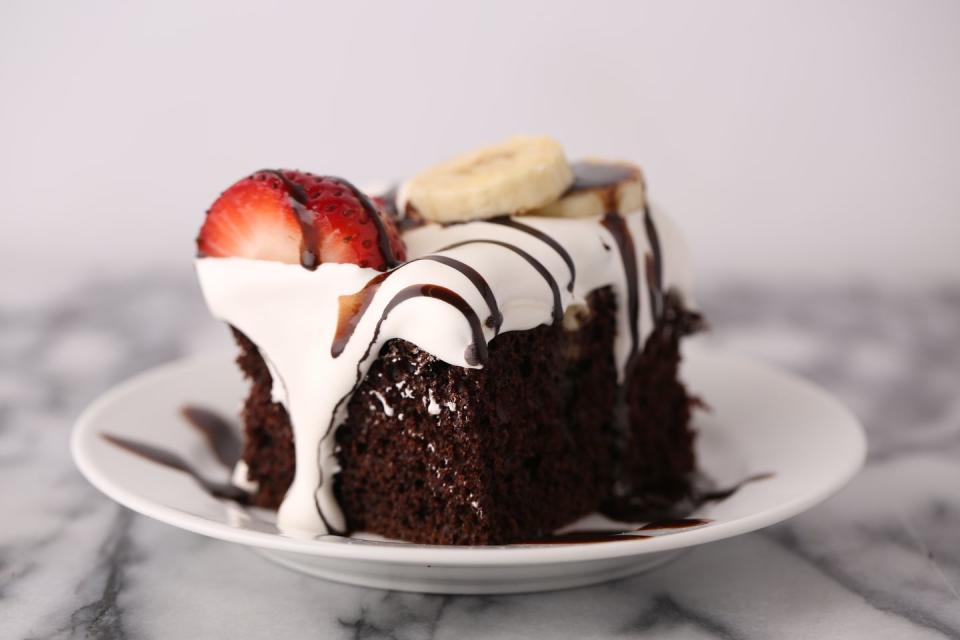 Hot Fudge Sundae Poke Cake