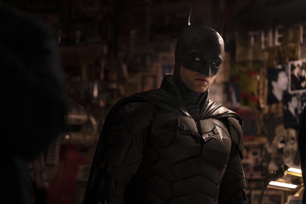Robert Pattinson as Batman in Matt Reeves’ upcoming film The Batman (Warner Bros)