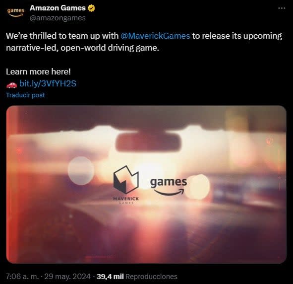 Amazon Games y Maverick Games trabajan en un AAA de conducción