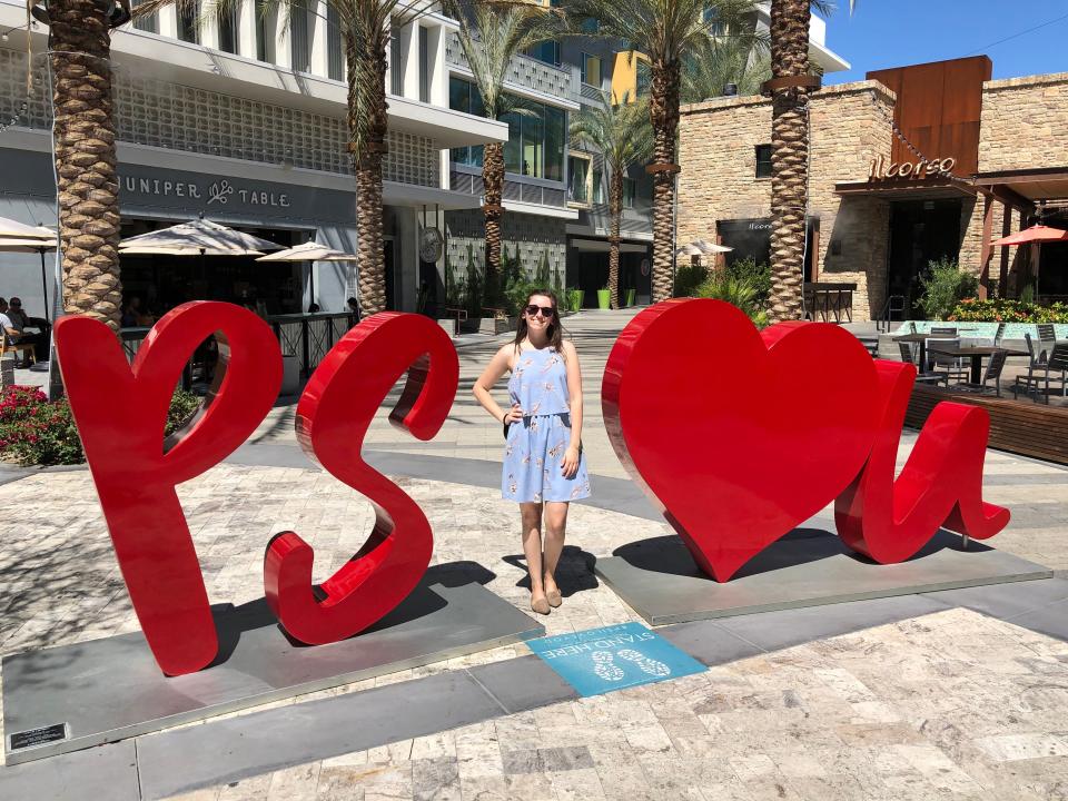 Desert Sun reporter Ema Sasic at the "Love Letters" installation in downtown Palm Springs.