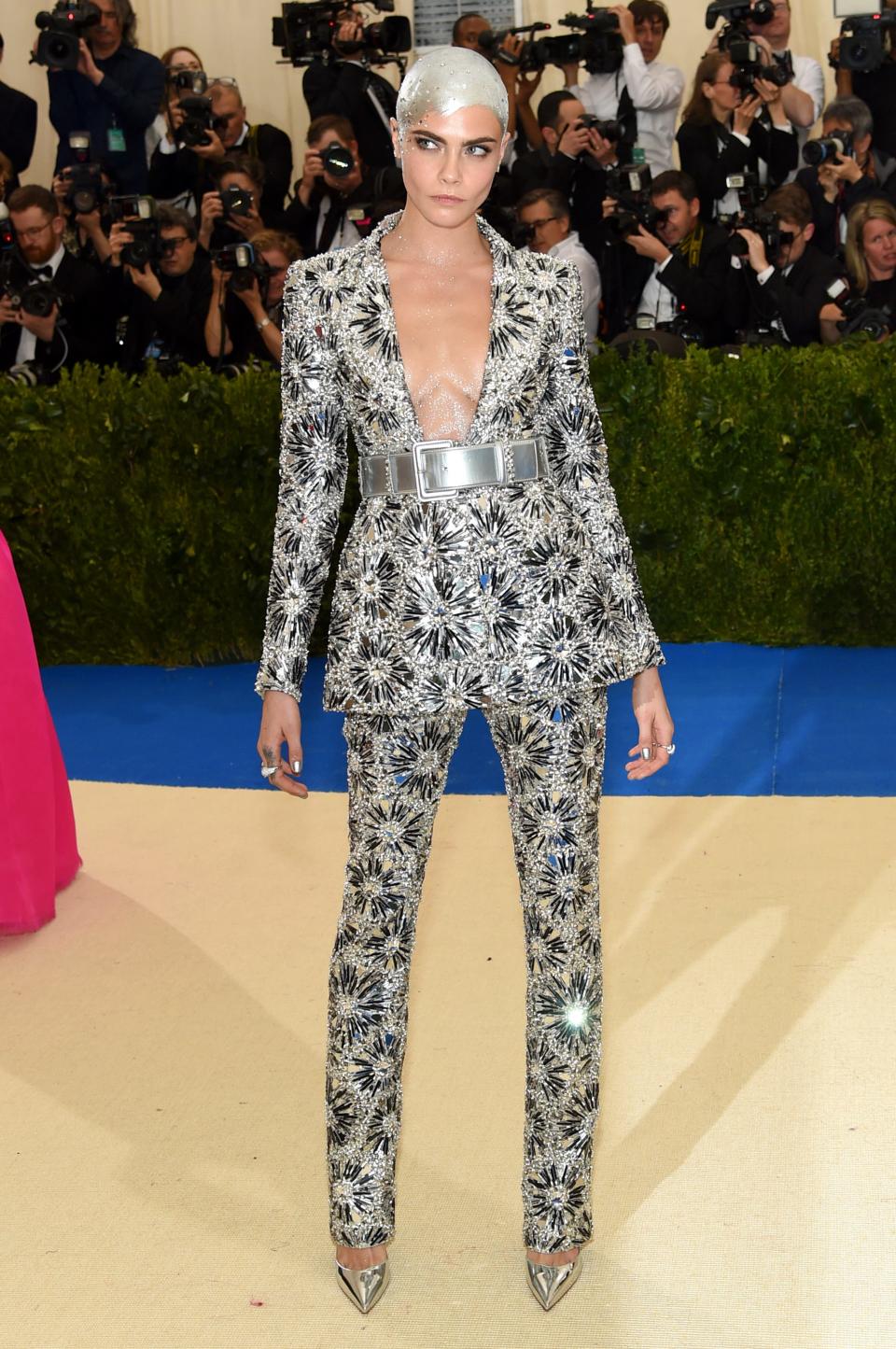 Cara Delevingne attends the "Rei Kawakubo/Comme des Garcons: Art Of The In-Between" Costume Institute Gala at Metropolitan Museum of Art on May 1, 2017