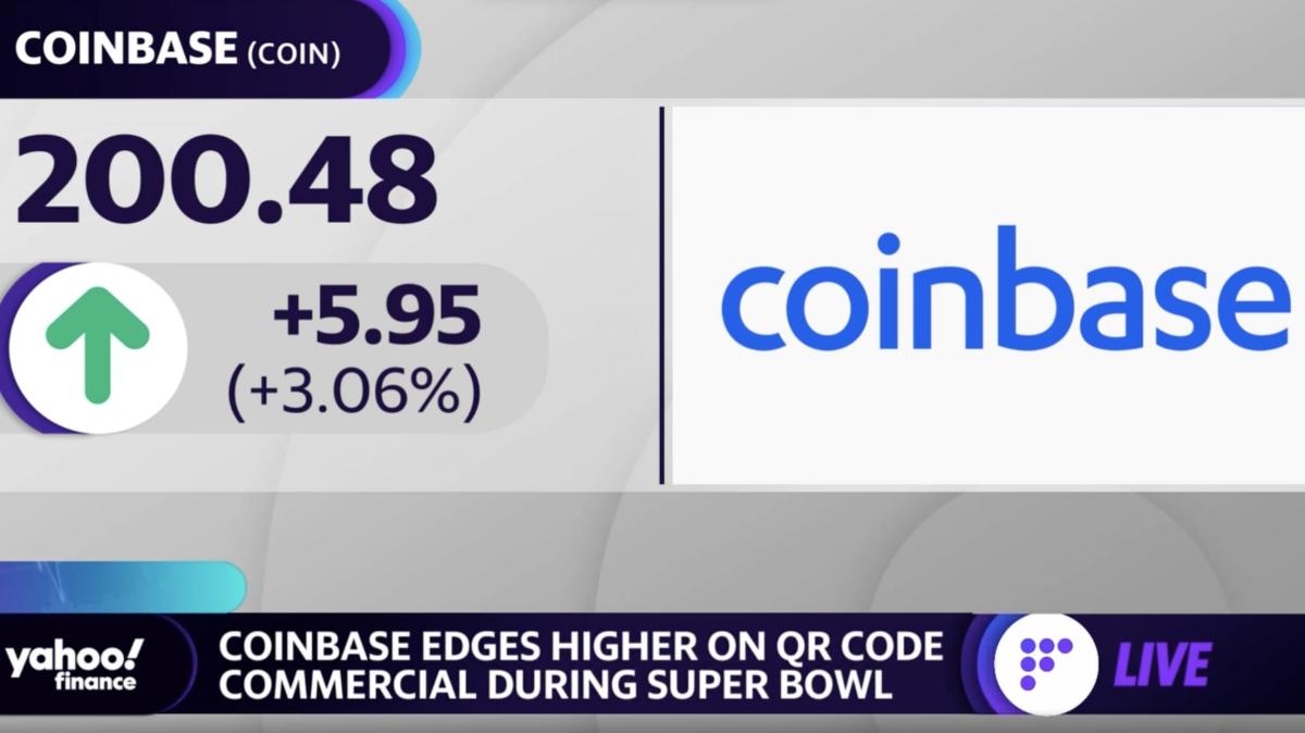 Coinbase shares edges higher after 2022 Super Bowl commercial