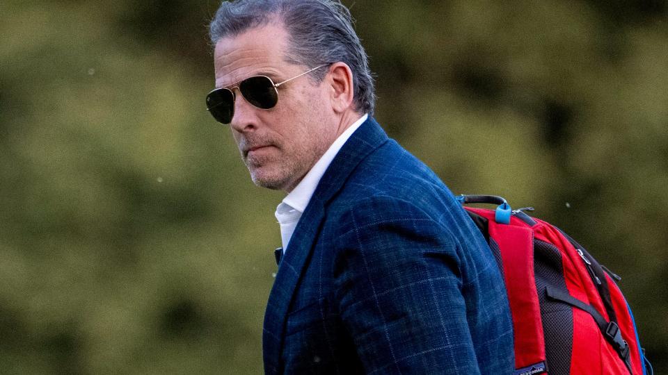 FILE - Hunter Biden, the son of President Joe Biden, walks from Marine One upon arrival at Fort McNair, June 25, 2023, in Washington. Hunter Biden has been indicted on nine tax charges in California as a special counsel investigation into the business dealings of the president's son intensifies against the backdrop of the looming 2024 election.