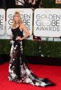 <p>2014 trug Heidi Klum noch Pony. Außerdem hat das Model eine Vorliebe für ein Designerlabel: Marchesa: Bei den Golden Globes entschied sie sich für eine bodenlange, mit schwarz-weißen Stickereien und Spitze versehene Robe der Marke und eine schwarze Statement Kette.</p> 