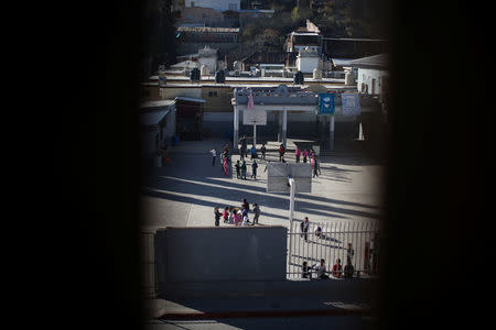 A school playground in Nogales, Mexico is seen through the U.S. border fence from Nogales, Arizona, U.S., January 31, 2017. REUTERS/Lucy Nicholson