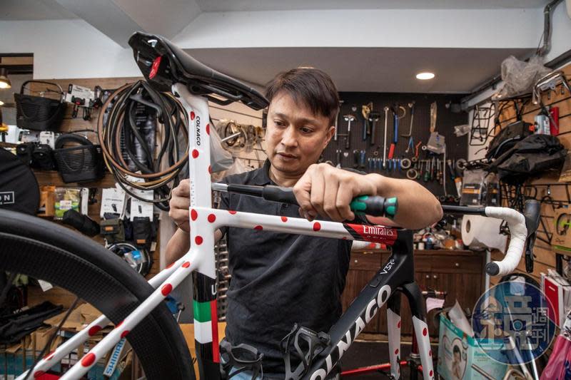 陳鈞垣業務能力強、眼光準、技術好，危機入市時，知道自己的客源在哪裡，因而能讓捷世樂逆勢崛起，如今已成為獨霸一方的單車精品名店。