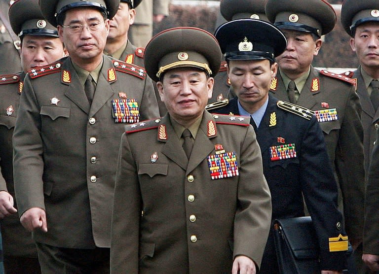 General Kim Yong Chol (C) is widely blamed in the South for the sinking of the corvette Cheonan in 2010