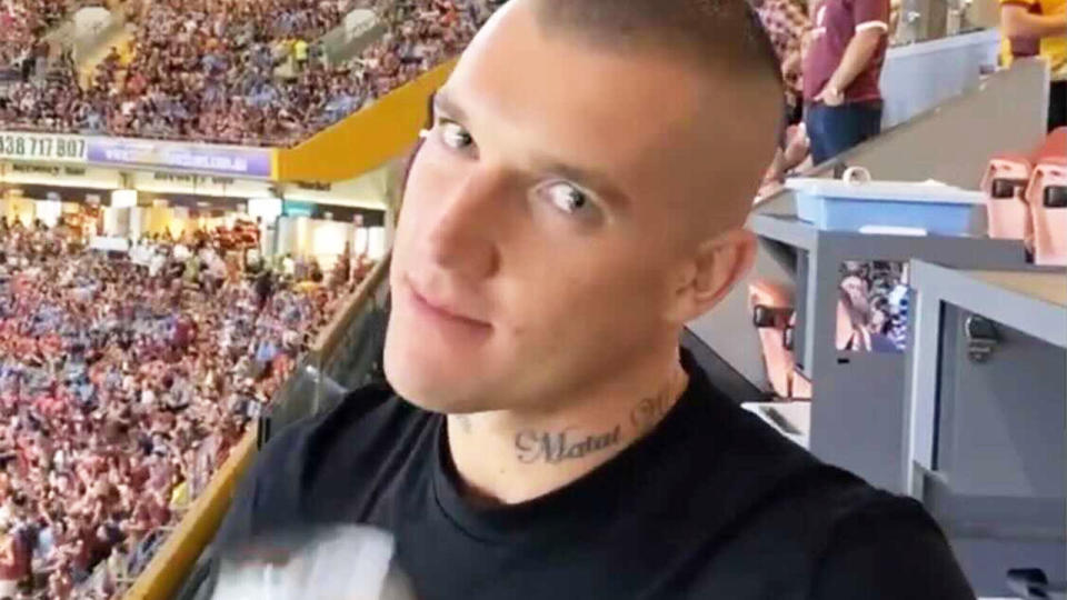 Dustin Martin (pictured) enjoyed the State of Origin game at Suncorp. (Image: Instagram)