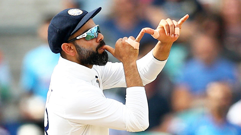 Virat Kohli's gesture towards England fans became a big talking point in the fourth Test. Pic: Getty