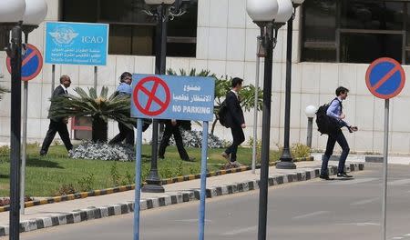 A French investigation team arrives to the Ministry of Aviation to meet with the aviation minister with regards to EgyptAir flight MS804, at the Cairo International Airport, Egypt May 20, 2016. REUTERS/Mohamed Abd El Ghany