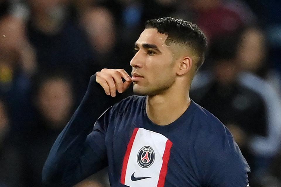 Hakimi is back for PSG following suspension (AFP via Getty Images)