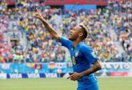 Soccer Football - World Cup - Group E - Brazil vs Costa Rica - Saint Petersburg Stadium, Saint Petersburg, Russia - June 22, 2018 Brazil's Neymar celebrates scoring their second goal REUTERS/Carlos Garcia Rawlins