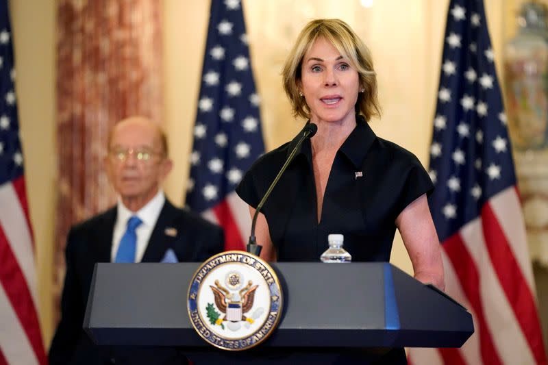 FILE PHOTO: U.S. Ambassador to the United Nations Kelly Craft during a news conference