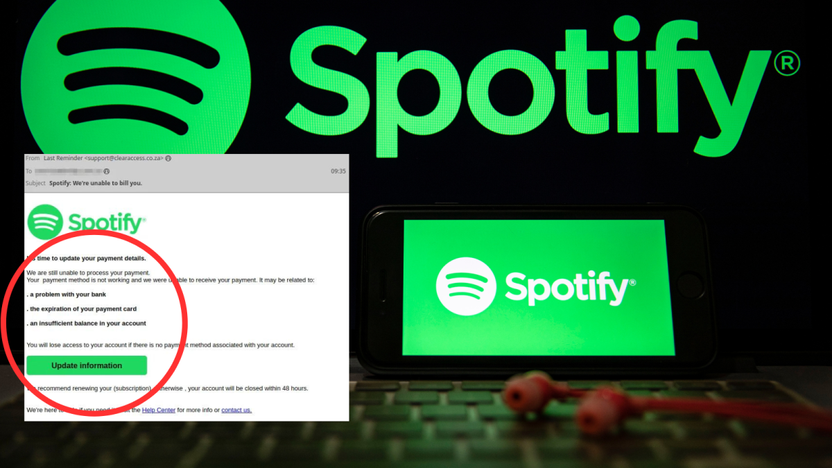 Aussies warned over payment \'Update your Spotify email: details