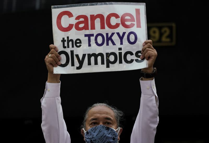 Anti-Olympics group members hold protest in Tokyo