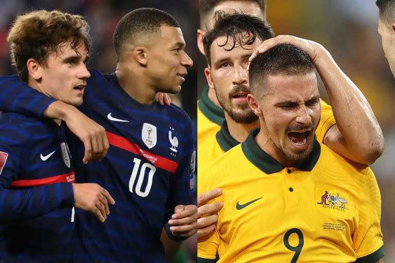 Francia y Australia se enfrentan este martes a las 16 (hora argentina) por la fecha 1 del grupo D del Mundial Qatar 2022