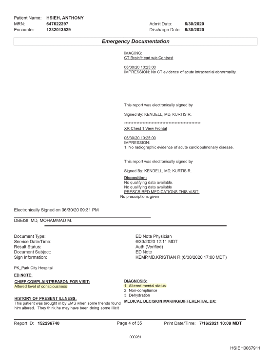 <em>In June 2020, Tony Hsieh flooded his mansion and held two women hostage, prompting officers to take him to the emergency room. There, a doctor diagnosed him with an “altered mental status,” documents said. (KLAS)</em>