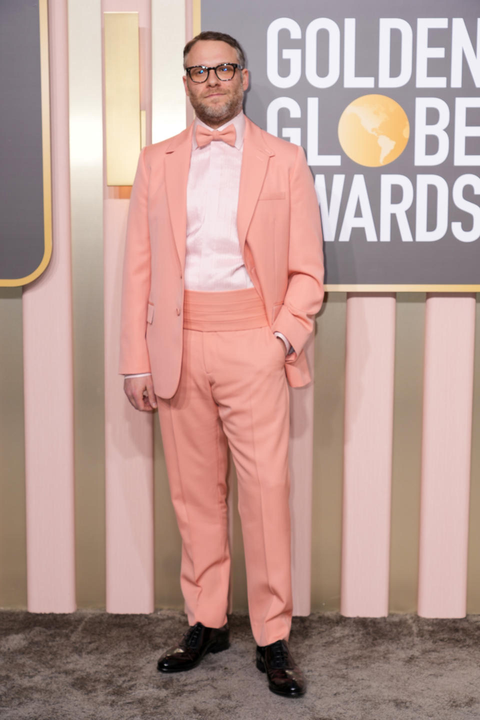 BEVERLY HILLS, CALIFORNIA - JANUARY 10: Seth Rogen attends the 80th Annual Golden Globe Awards at The Beverly Hilton on January 10, 2023 in Beverly Hills, California. (Photo by Kevin Mazur/Getty Images)