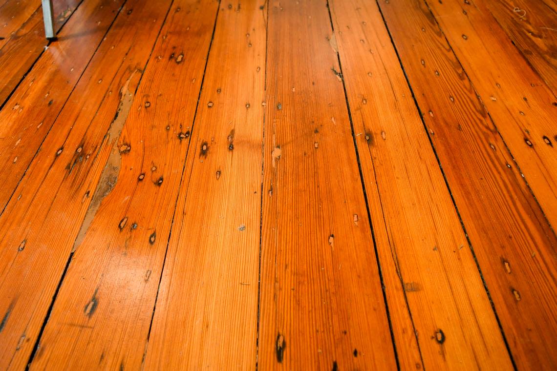 After structural repairs were made to the Grand Army of the Republic Hall, built around 1896, the original floors were refinished.