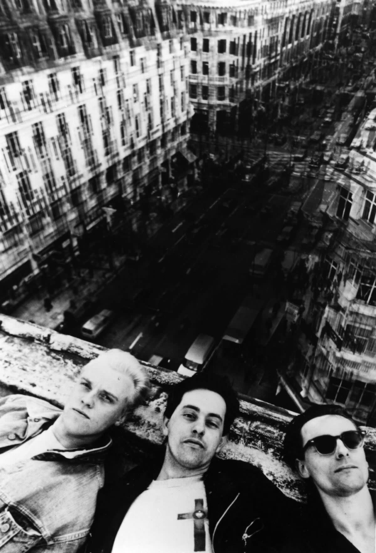 L-R: Ian Craig Marsh, Martyn Ware and Glenn Gregory of British electronic pop trio Heaven 17 in 1982 (Getty Images)