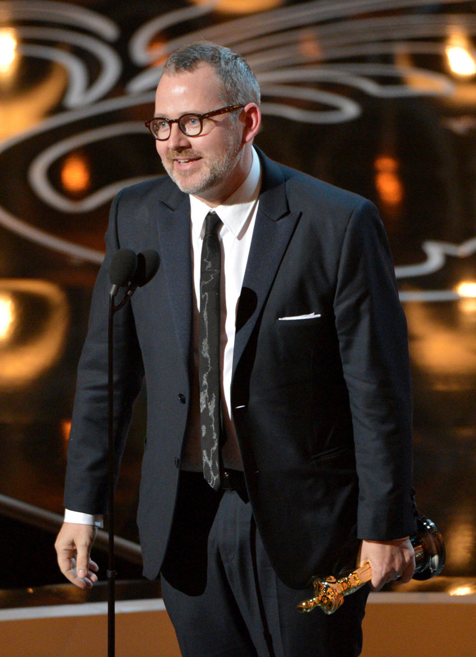 Morgan Neville accepts the award for best documentary feature of the year for “20 Feet From Stardom” during the Oscars at the Dolby Theatre on Sunday, March 2, 2014, in Los Angeles. (Photo by John Shearer/Invision/AP)