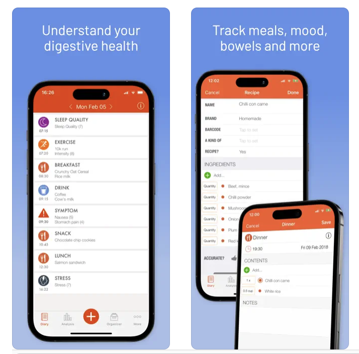 mysymptoms is one of the best food tracking apps for food intolerances