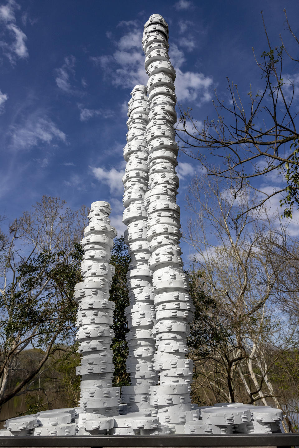 "Love is like the sea," by Allison Janae Hamilton, bronze, 2024, during a media tour of Equal Justice Initiative's new Freedom Monument Sculpture Park, Tuesday, March 12, 2024, in Montgomery, Ala. (AP Photo/Vasha Hunt)