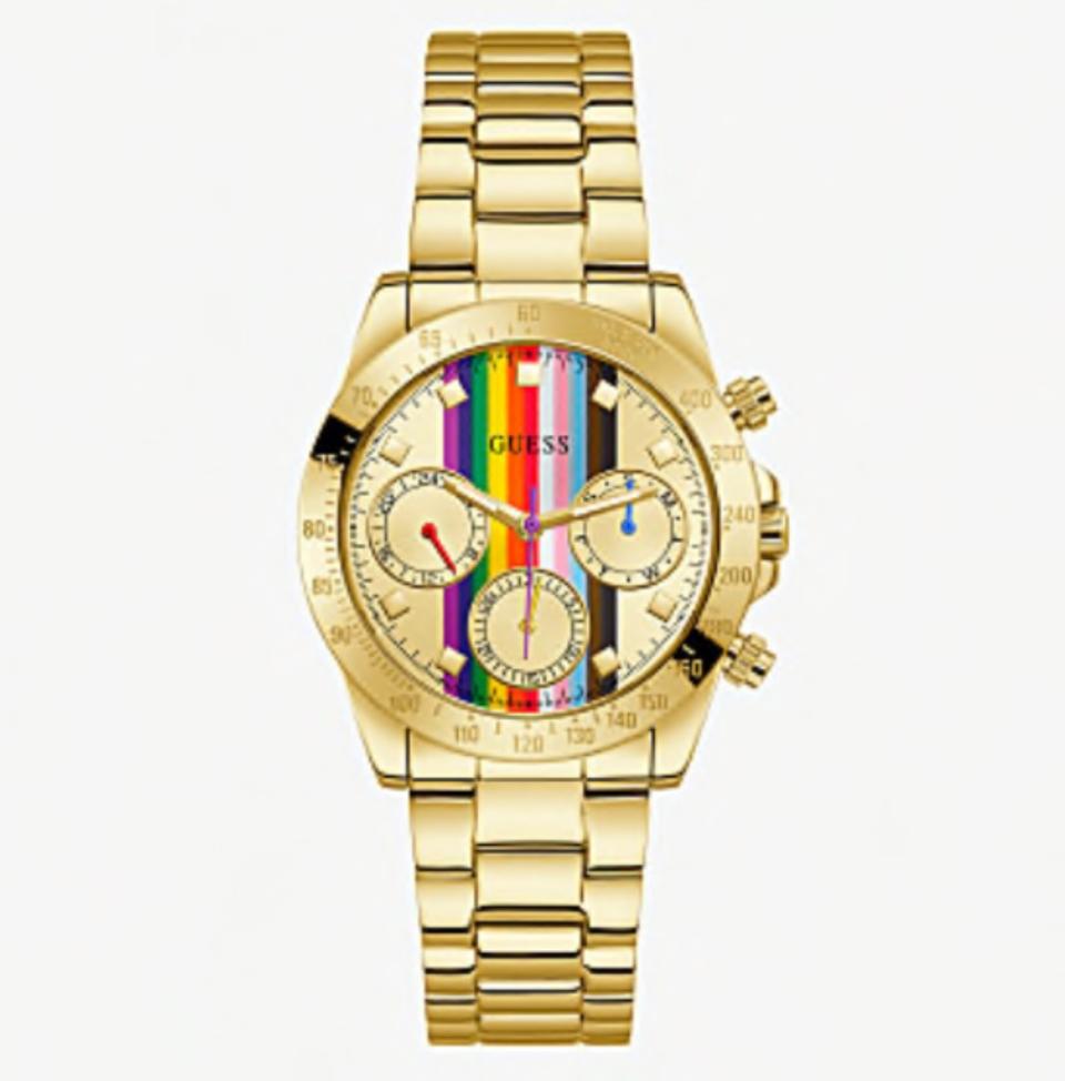 Pride gold stainless steel ladies watch. - Credit: Courtesy of Guess