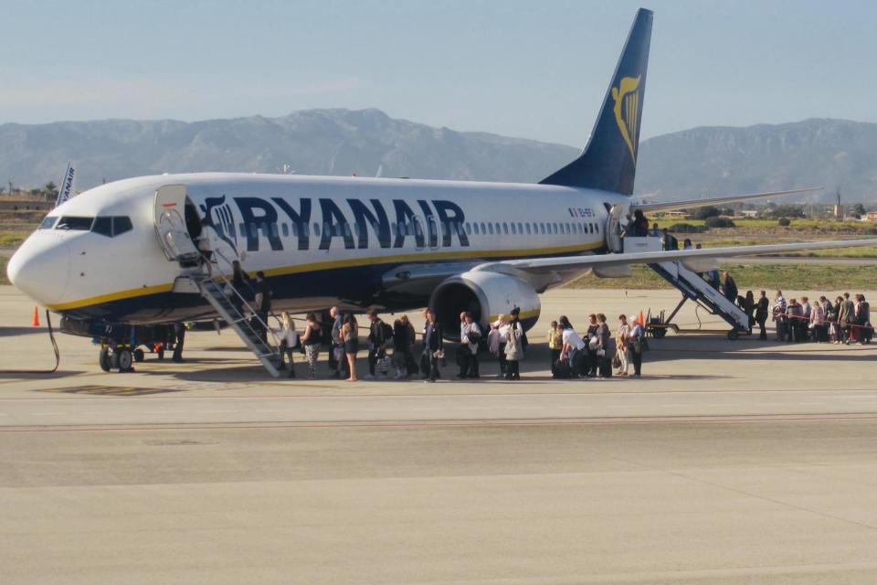 Well drilled? Ryanair passengers boarding a flight at Palma de Mallorca, before the Covid-19 pandemic: Simon Calder