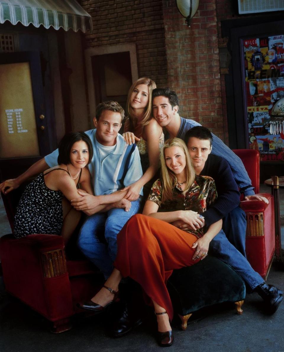 Courteney Cox (left), Matthew Perry, Jennifer Aniston, David Schwimmer, Lisa Kudrow and Matt LeBlanc starred in the hit NBC sitcom "Friends" from 1994-2004.