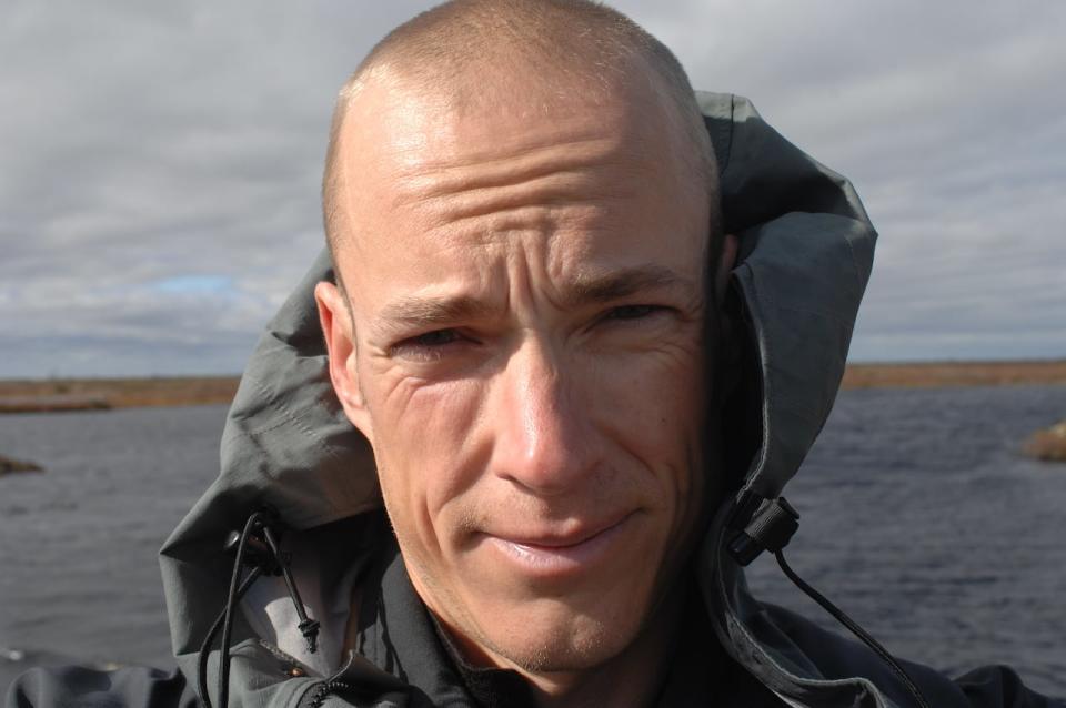 Evan Richardson, a polar bear research scientist with Environment and Climate Change Canada doing fieldwork in Churchill, Manitoba.