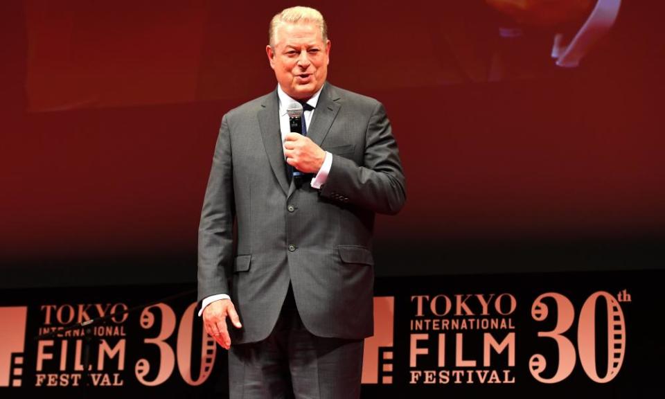 Former US vice president Al Gore delivers his speech during the closing ceremony of the Tokyo International Film Festival in Tokyo on November 3, 2017. Gore’s latest movie, “An Inconvenient Sequel: Truth to Power” was chosen as the closing film at the film festival.