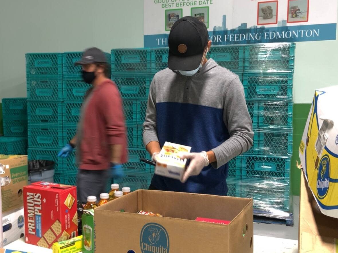 Edmonton's Food Bank said it needs more volunteers and donations to keep up with demand. (Gabriela Panza-Beltrandi/CBC - image credit)