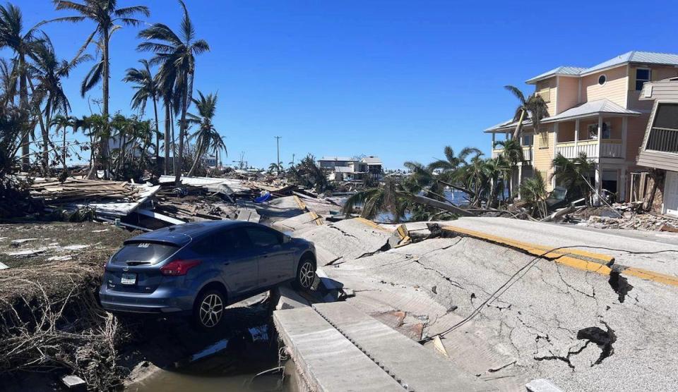 Destruction left by Hurricane Ian in Pine Island and Matlacha, Florida. 