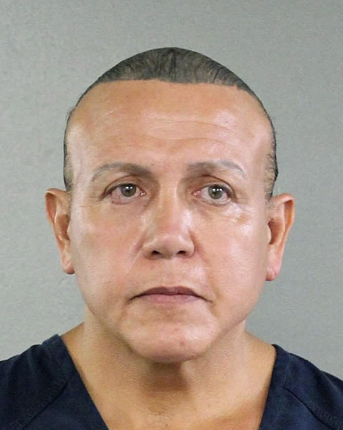 Federal authorities took Cesar Sayoc, 56, of Aventura, Fla., into custody Friday, Oct. 26, 2018 in Florida in connection with the mail-bomb scare that earlier widened to 12 suspicious packages, the FBI and Justice Department said.