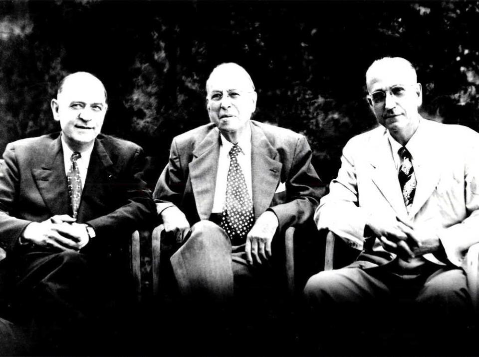 From left are William Menninger, C.F. Menninger and Karl Menninger in 1951.