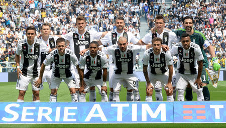 FILE PHOTO: Allianz Stadium, Turin, Italy - May 19, 2018 Juventus players pose for a team group photo before the match REUTERS/Massimo Pinca/File Photo