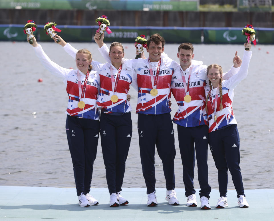 Buttrick, from Yorkshire, ascended the summit of the Tokyo podium alongside Giedre Rakauskaite, James Fox, Oliver Stanhope and Erin Kennedy in the Mixed PR3 coxed four-event