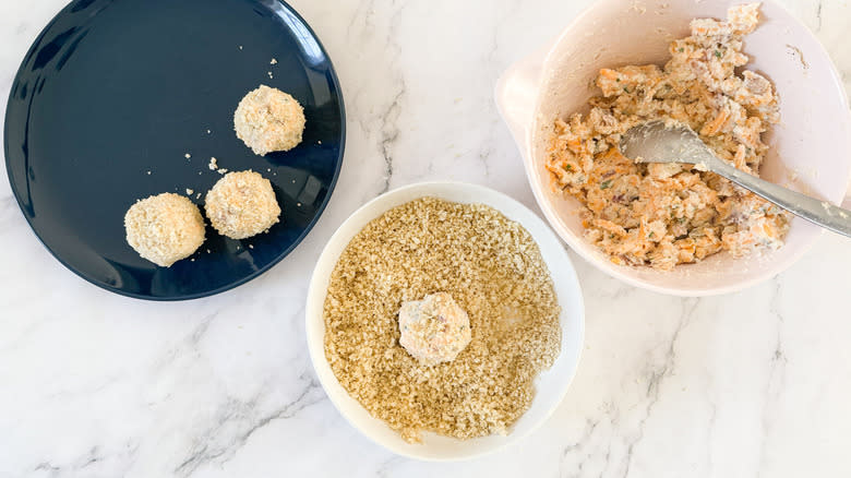 potato ball in breadcrumbs