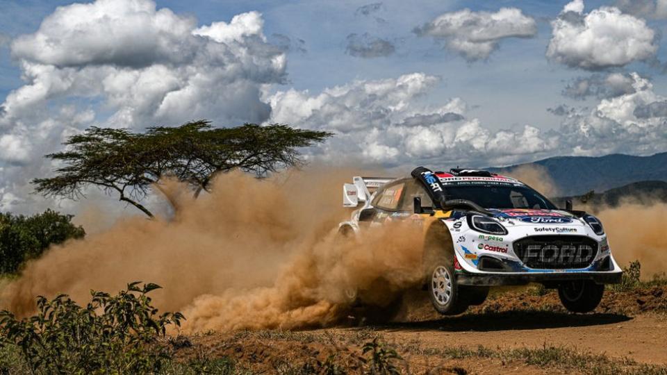 Adrien Formaux of France and Alexandre Coria of France compete driving in their M-Sport Ford WRT Ford Puma Rally1 Hybrid during the Kenya FIA World Rally Championship Shakedown on March 27, 2024 in Naivasha, Kenya.
