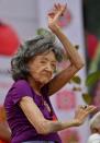 <p>Yoga instructor, Tao Porchon-Lynch, 98, performs at a function to mark International Yoga Day in Bangalore, India, Wednesday, June 21, 2017. (Photo: Aijaz Rahi/AP) </p>