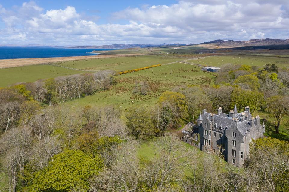 Kilberry Castle is surrounded by woodland and looks out onto Islay, Jura, Gigha and the Mull of Kintyre.