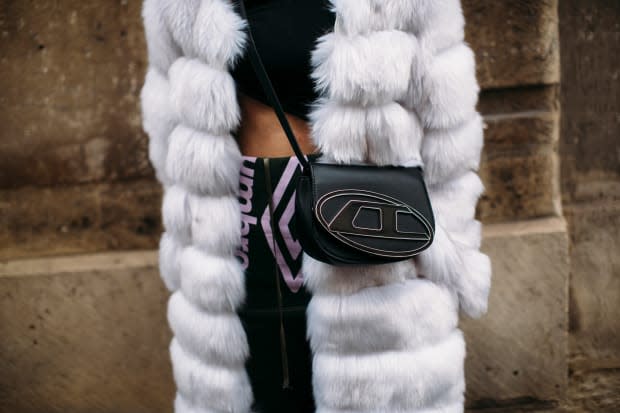 Diesel's 1DR bag, spotted at Paris Fashion Week.<p>Photo: Imaxtree</p>